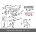 Toyota Crankshaft Bearing, 11072-38010-G7, New Genuine OEM Part