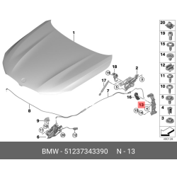 Bonnet Cable Bracket Bmw G30,G31,G38,G11,G12,G14