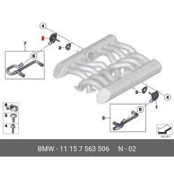 BMW E65 E66 760i 760Li Crankcase Vent Valve 11157563506 RIGHT