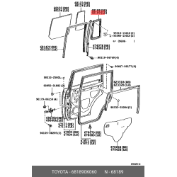 Toyota OEM Genuine WEATHERSTRIP, RR 68189-0K060