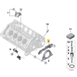 Genuine BMW Engine Block Cover; Rear 11147567643