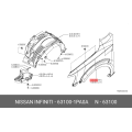 NISSAN 631001PA0A Genuine Front Passenger Side Fender