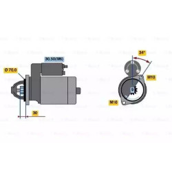 Bosch Starter Motor - 12V - 1.1kW - Mercedes-Benz C-Class (W203 W204) Sprinter CLK SLK