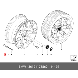 BMW GENUINE OEM VALVE STEM 36121178869
