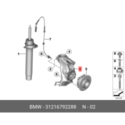 Genuine OEM Steering Knuckle Passenger Right for BMW F30 320i 328i 335i 340i (31216792288)