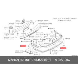 Genuine Nissan Bumper Cover Screw 01466-00261