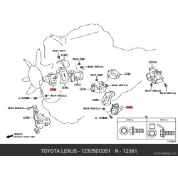 Toyota Insulator Subassy 12305-0C051, New Genuine OEM Part