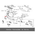 TOYOTA 75101-AC050 Genuine Front License Plate Bracket Sub-Assembly