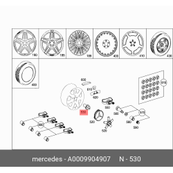 MERCEDES-BENZ Wheel Lug Bolt for Alloy Wheel (14 X 26 X 1.5 mm) - Grey