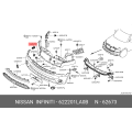 Nissan Bracket-Front Bumper Side, RH 62220-1LA0B