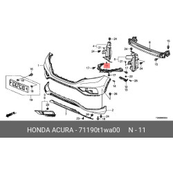 Front Bumper Corner Upper Beam Left - Honda CR-V 2015-2016