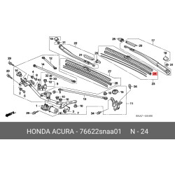 HONDA 76622-SNA-A01 Genuine Rubber, Blade (650MM) Wiper Refill