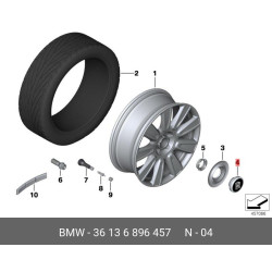 Wheel Bolt - BMW (M12 x 1.5) - 36136896457