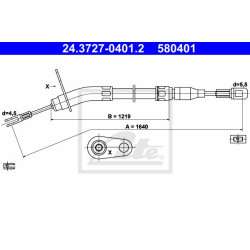 Brake Shoe Cable Rear Db W123/Left