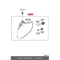 Tail Light Assembly - Toyota Hilux LN147 Front Turn Signal Light, Right Side