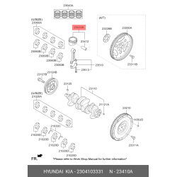 Genuine Hyundai / KIA PISTON & PIN ASSY 2304103331