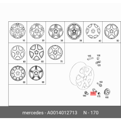 Mercedes-Benz TPMS Tire Pressure Monitoring Sensor Valve Assembly 0014012713
