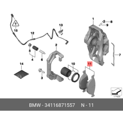 Brake Pad Set Frt Bmw F10,F11,F13,F18,6 Cyl