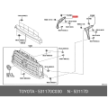 Toyota Radiator Grille Passenger Side Lower Mount Bracket