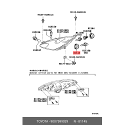 Toyota OEM Headlamp Cover No. 2 90075-99029