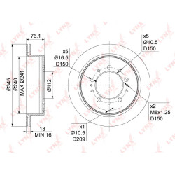 Brake Disc And Brake Drum For Toyota Land Cruiser(200) 4.5D-4.7 07>, Lexus Lx570 07>