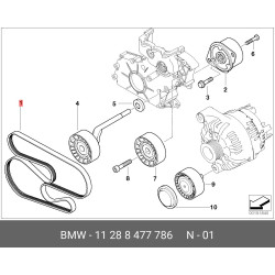 V-Ribbed Belt 6Pk2060 Bmw E90/E83/N57N Db M606