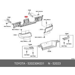 Reinforcement Sub-Assembly, Rear Bumper - Toyota 52023-0K031
