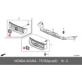 Honda Front Grille H Emblem 75700-SJC-A00