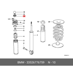 OEM Rear Suspension Shock Absorber Mount & Coil Spring Shim Kit For BMW X3 04-10