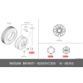 Nissan Genuine OEM Wheel Ornament Disc Y61 Patrol (GR) 1997-2010 40343-VC300