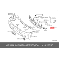 Nissan Armada Driver Left Front Bumper Upper Bracket 62225-ZQ00A