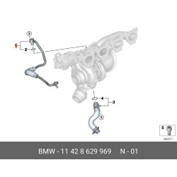 Turbocharger Oil Feed Supply Line for BMW 330i 530i xDrive 2017-2019 X3 X4 Mini