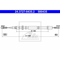 Brake Shoe Cable Rear Db W638