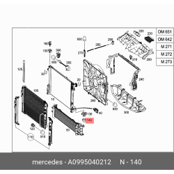 Radiator Clip Db W203,W204,W205,W212,W213