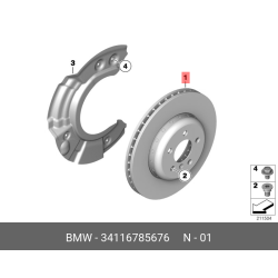 BMW Brake Disc - Genuine BMW 34116785676