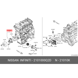 Genuine Nissan Water Pump 21010-00Q2D