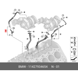 Turbocharger Oil Supply Line - BMW 750i M5 X5 M850i xDrive