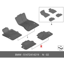 BMW All-Weather Rear Floor Mats - G30 5 Series and F90 M5