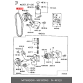 BELT, P/S - Mitsubishi OEM Genuine Power Steering Belt MD185963