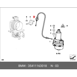Throttle Actuator Cable - BMW E39 528i - Secondary Throttle Housing to ADS Actuator
