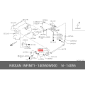 Hose-Water - Nissan OEM Genuine Part 14055-0W000