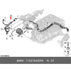 Turbocharger Coolant Feed Line - BMW F22 F3X G30 G01 G02 - B46 Engine