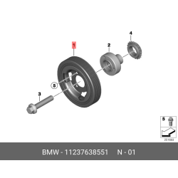 BMW 1 Series F20 F21 1.6 Petrol N13 Engine Crankshaft Pulley 11237638551