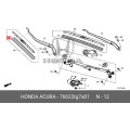 Genuine OEM Honda Pilot Wiper Insert Set Front and Rear 76622-TG7-A01