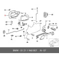 BMW Front Interior Door Handle Left Black - E36 318i 325i